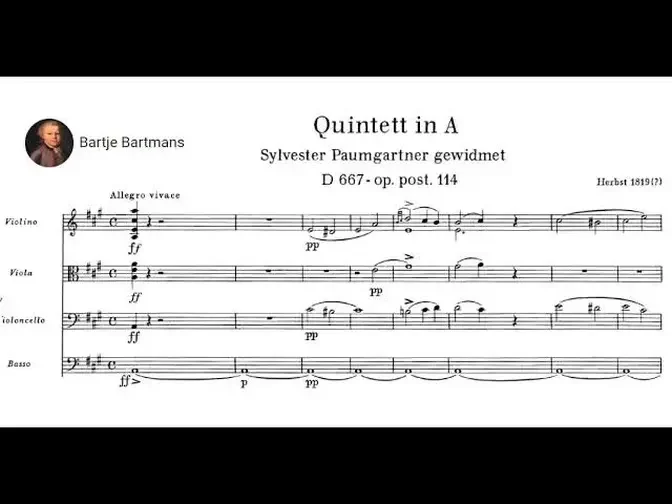 Franz Schubert Piano Quintet In A Major D The Trout C