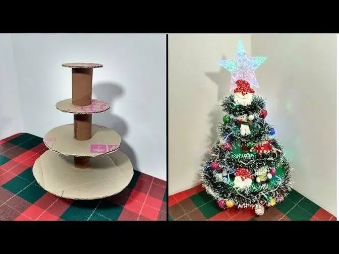 Arbol De Navidad Hecho Con Carton Reciclado Hacer Una Arbolito De