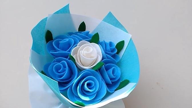 Wrapping Felt Rose Bouquet Cara Membungkus Buket Bunga Mawar Flanel