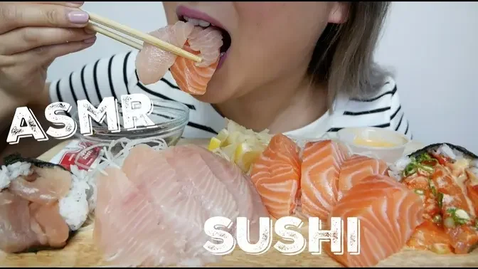 Asmr Salmon Vs Tuna Sashimi Relaxing Eating Sounds N E Let S Eat