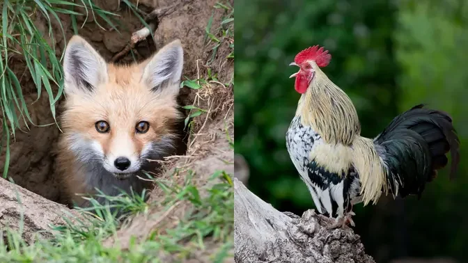 Kisah Si Rubah dan Si Ayam Jantan Muda