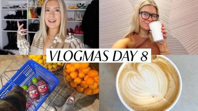 VLOGMAS DAY 8: coffee shop workday, live show + party prep, bff in town
