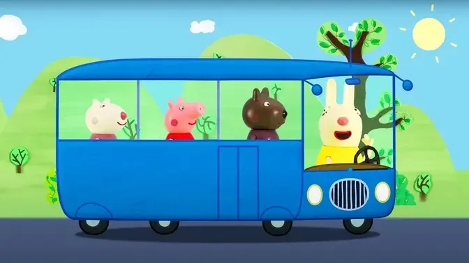 Peppa Pig Official Channel - The Wheels on the Bus - Play-Doh Show Stop  Motion