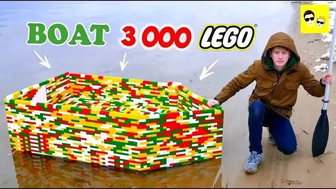 GIANT LEGO BOAT ON WATER! DIY