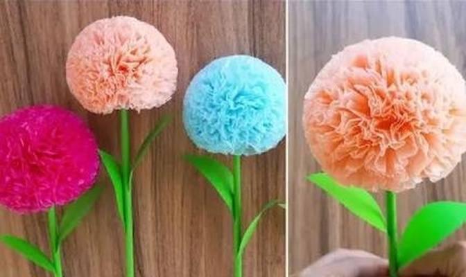 How To Make Round Tissue Paper Flower Diy Paper Craft Handmade