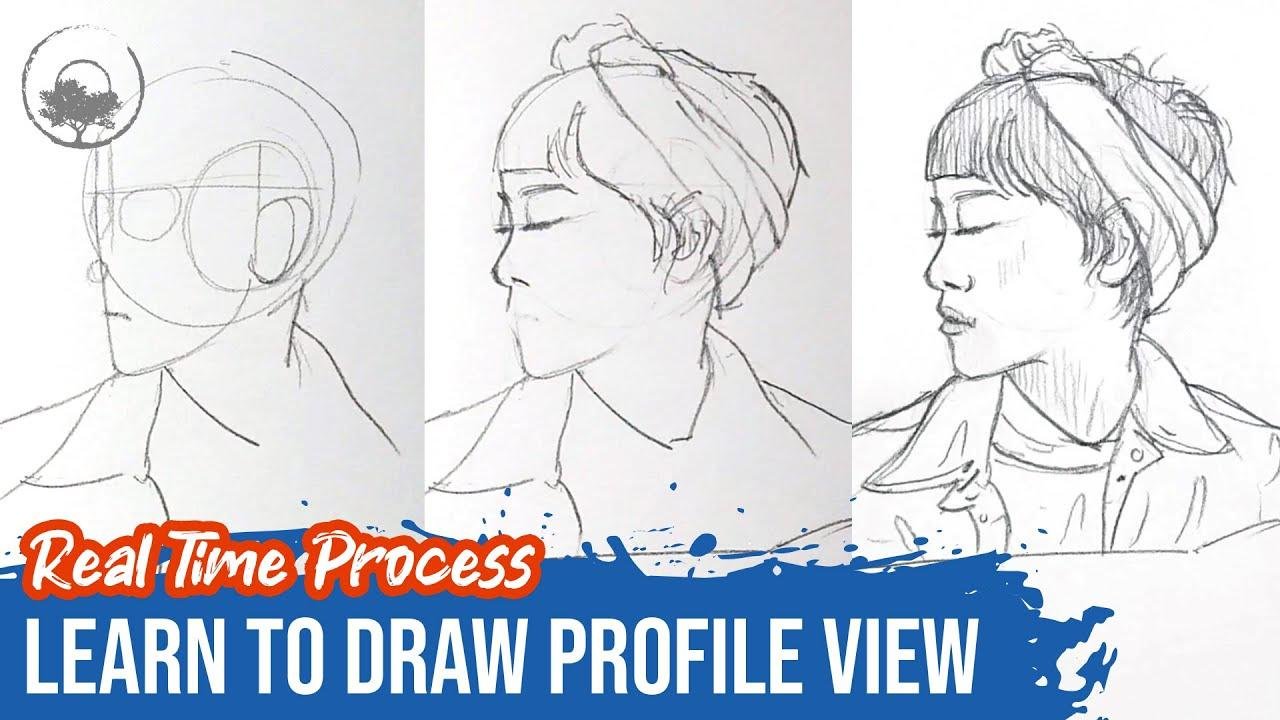 Portrait Drawing Tutorial - Profile View of a Woman