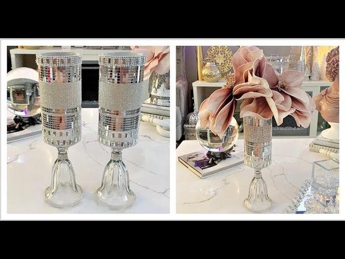 HOW I USED THIS HURRICANE VASE TO A MAKE STUNNING CANDLE HOLDER AND VASE
