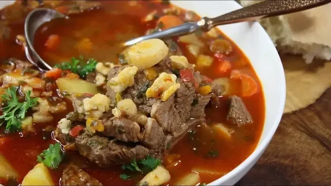 Hungarian Goulash/ Authentic Recipe with Hungarian Pinched Noodles