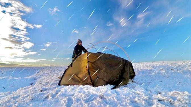 Solo Winter Mountain Camping in Sub Zero Conditions - Freezing & Beautiful