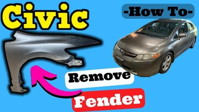 Honda Civic -- How to Remove Fender 2006 2007 2008 2009 2010 2011 Take Off Replace