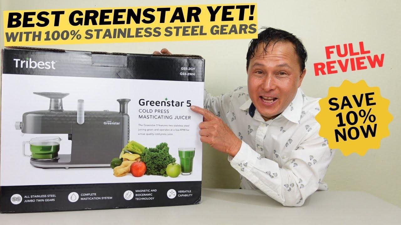 Greenstar 5 Stainless Steel Twin Gear Cold Press Juicer Full Review