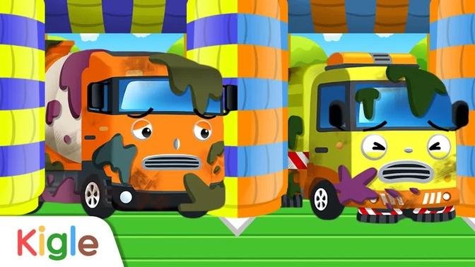 Tayo Bus Kecil | Truk Beton Truk Sampah Cuci Mobil | Tayo the little bus | Kigle TV Indonesia