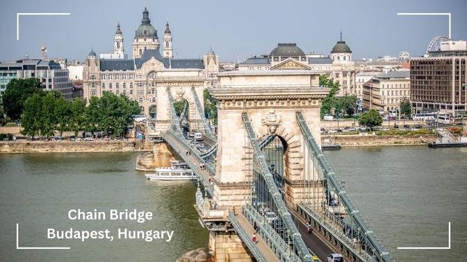 Budapest, Hungary "Széchenyi Chain Bridge leading to Pest"