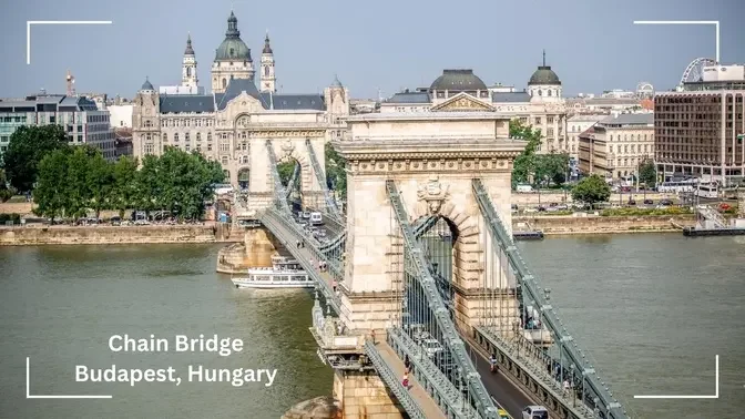 Budapest, Hungary "Széchenyi Chain Bridge leading to Pest"