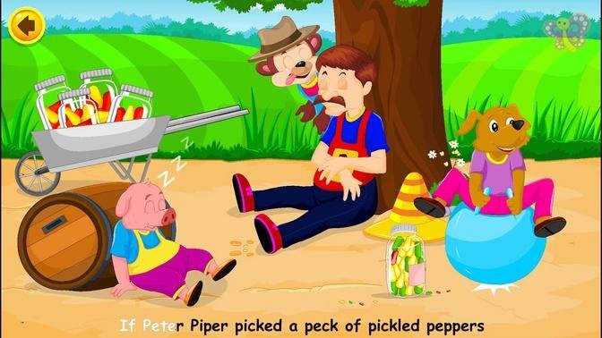Peter Piper _ Amazing Nursery Rhymes with Lyrics _ Best Kids and Childrens Songs by BooBoo.