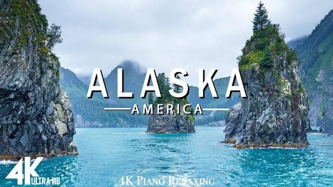 FLYING OVER ALASKA (4K UHD) - Relaxing Music Along With Beautiful ...