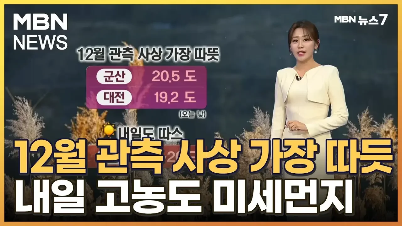 [날씨] 12월 관측 사상 가장 따듯…내일 고농도 미세먼지 [MBN 뉴스7]
