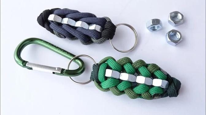 Make a Simple Paracord Hex Nut Keychain -  Sanctified Knot - CBYS Paracord Tutorial