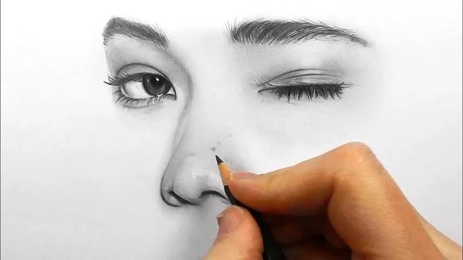 Drawing, shading and blending a face with Faber Castell graphite pencils | Emmy Kalia