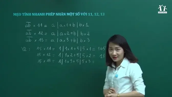 MẸO NHẨM PHÉP NHÂN MỘT SỐ VỚI 11, 12, 13 - TOÁN LỚP 5 _ CÔ NGUYỄN THỊ MAI QUỲNH - HOCMAI