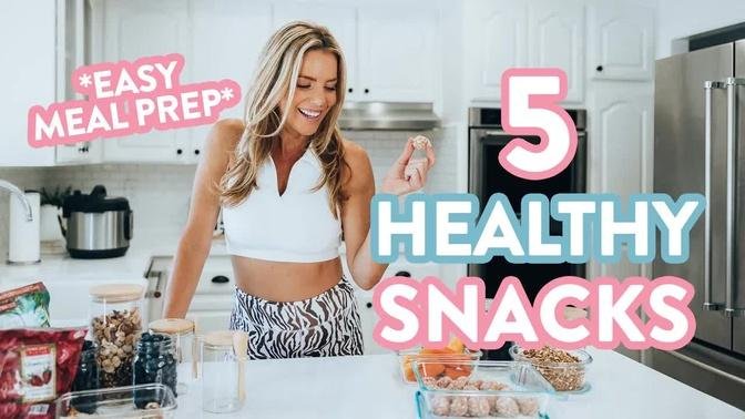 5 HEALTHY SNACK recipes | EASY Meal Prep for Weekdays