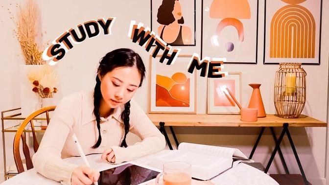 STUDY WITH ME with music   2 HOURS POMODORO STUDY SESSION