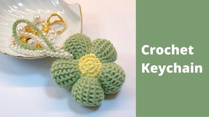 Crochet keychain - Crochet Afghan flower