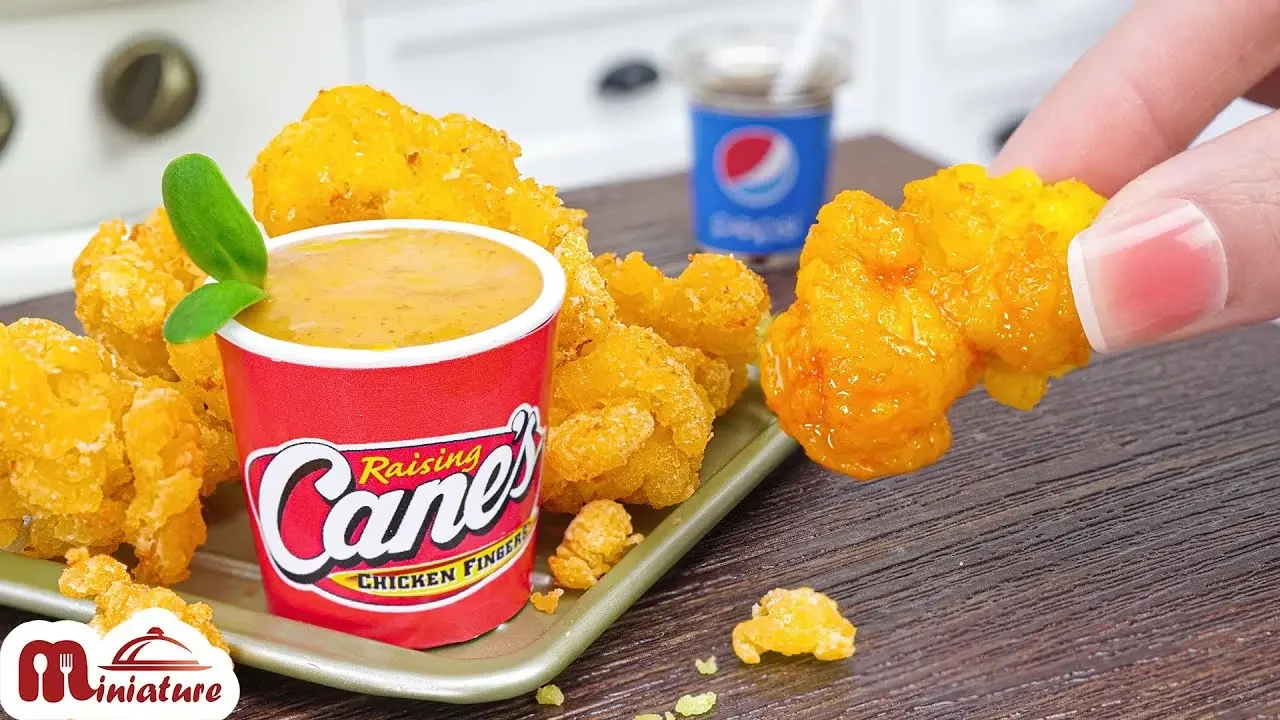 DIY Miniature Raising Cane's Chicken Tenders | Cane's Chicken Recipe At Home |ASMR Cooking Mini Food