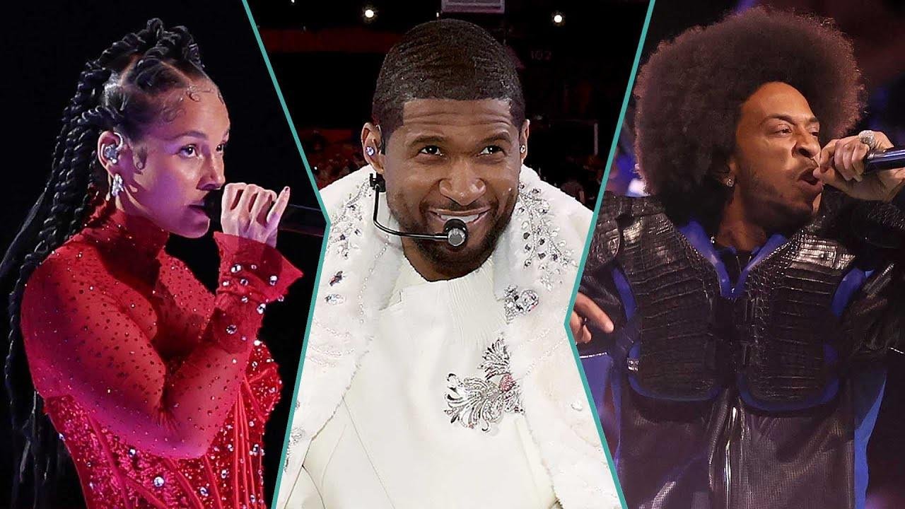 Usher Joined By Alicia Keys, Ludacris & More For Epic Super Bowl Halftime Show