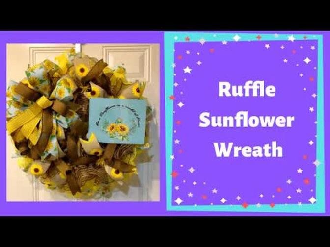 How to make ruffle sunflower wreath from hard working mom wreath kit