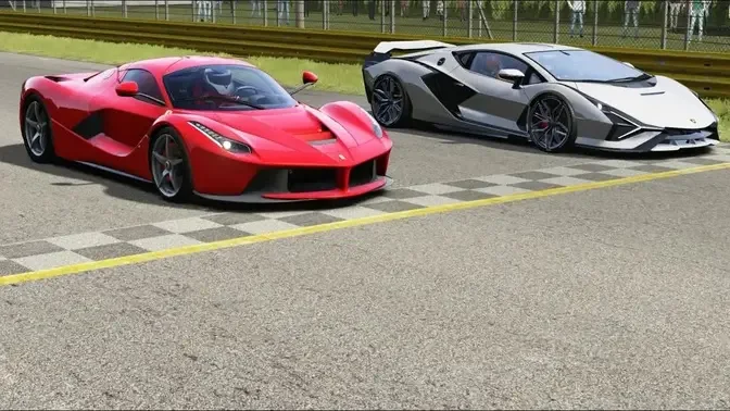 Bugatti Chiron Pur Sport vs Lamborghini Veneno vs Ferrari LaFerrari at  Monza Full Course