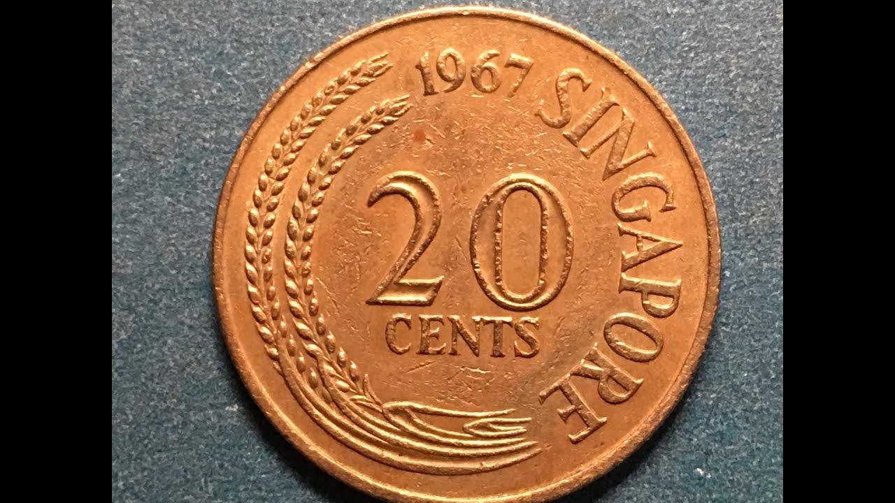 Singapore Twenty Cent Coin 1960 to 1989 - 20 Cents Changes in Design & Languages on coin - Swordfish