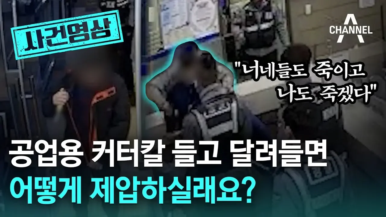[사건영상] 공업용 커터칼 들고 달려들면 어떻게 제압하실래요? / 채널A