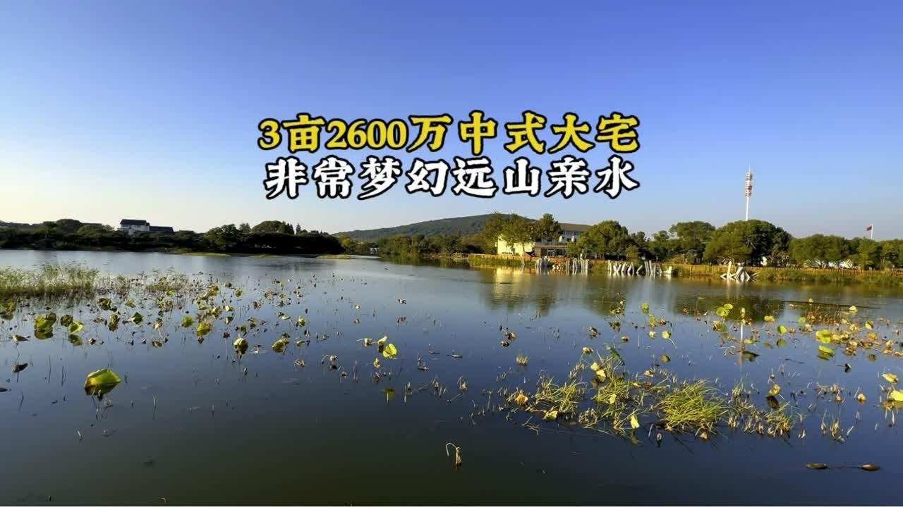 苏州吴中3亩2600万中式大宅，远山近水，带亲水平台，临湖大花园
