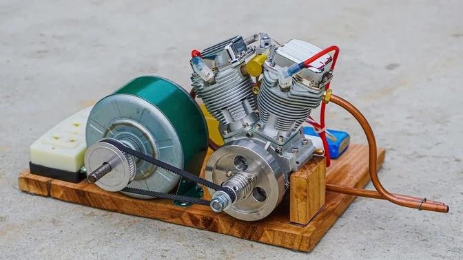How to Make 220V Generator with V-Twin Gasoline Engine
