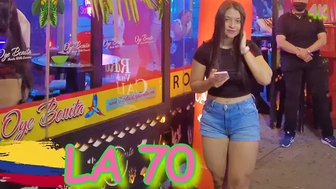 Medellín Colombia Walking Tour - LA 70 Party Nightlife Bars and Clubs 4K