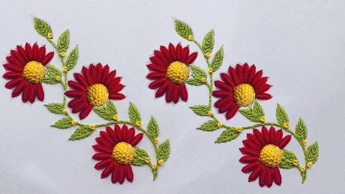 Hand Embroidery: Border Embroidery - Embroidery For Tablecloth - Embroidery For Kurtis Neckline