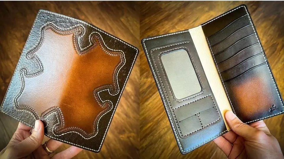 Raising The Game Of My Leather Wallet Making - Leather Craft - Long Wallet