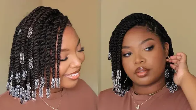 SUPER Cute Fulani Puff Hairstyle With Beads | Easy Natural Hairstyles