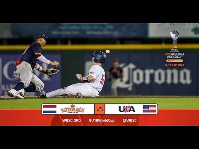 Highlights: 🇳🇱 Netherlands vs USA 🇺🇸 - WBSC U-18 Baseball World Cup - Opening Round