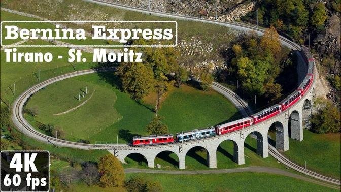 The Bernina Express Full Train Journey Tirano Italy To St Moritz Switzerland K Fps Video