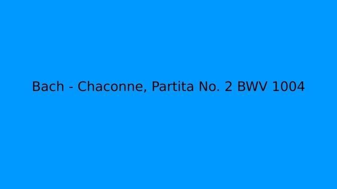 Bach - Partita No.2 Chaconne (Part 1) | Videos | veryelementary101 ...