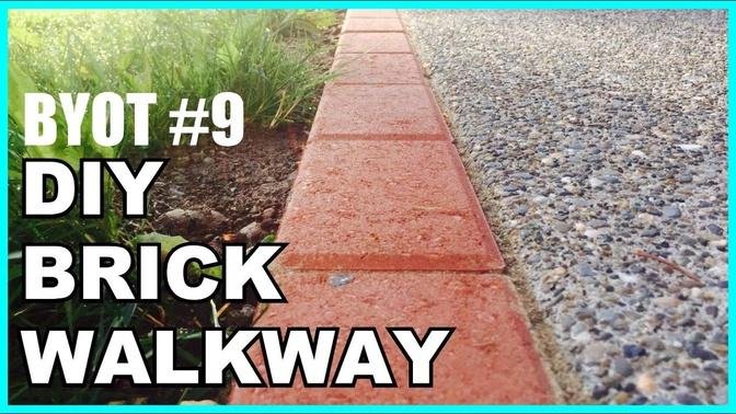 DIY BRICK WALKWAY _ HOW TO INSTALL ACCENT PAVERS