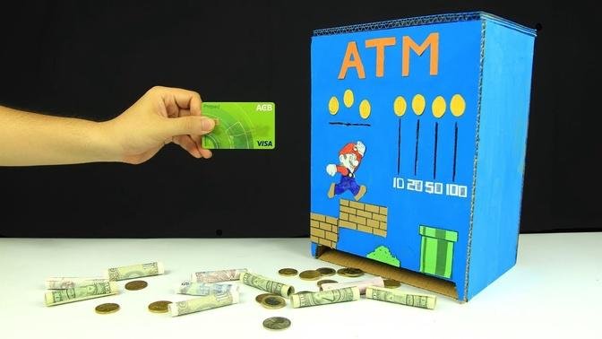 How to make ATM Piggy Bank with measurements - Just5mins #5
