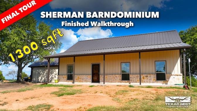 1,300 sqft Sherman Barndominium Home TOUR | Texas Best Construction