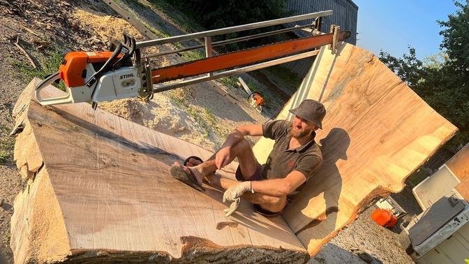  Incredible cutting logs with a chainsaw.