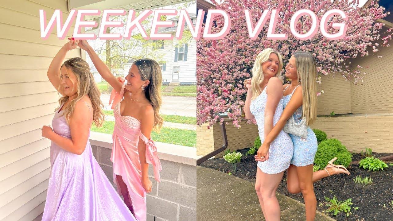WEEKEND IN MY LIFE AT COLLEGE! | sorority formals, hosting breakfast for friends, cleaning, + more!