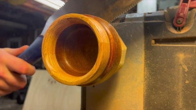 Woodturning Small Lidded Bowl Red Oak Mahogany