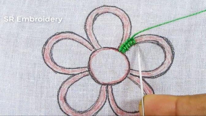 Modern Hand Embroidery Amazing Flower Design Beautiful Flower Embroidery Easy Stitches Tutorial