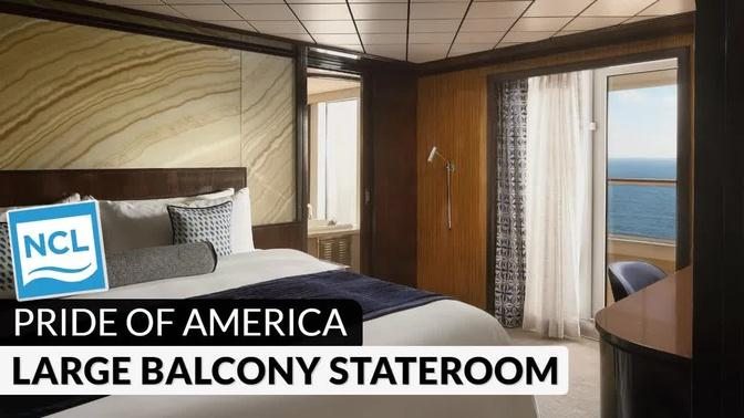 NCL Pride of America | Large Balcony Stateroom Full Tour & Review 4K | Norwegian Category B6
